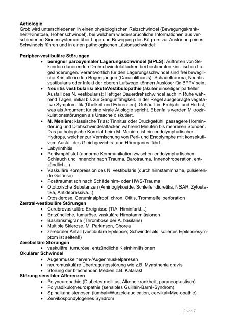 Guidelines Schwindel - mediX schweiz