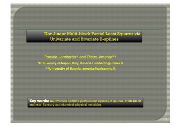 Non-linear Multi-block Partial Least Squares via ... - Agrostat 2010