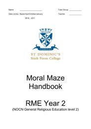 Moral Maze Handbook RME Year 2 - St Dominics | Sixth Form College