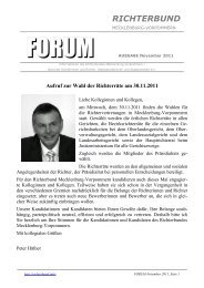 FORUM November 2011 - Richterbund Mecklenburg-Vorpommern