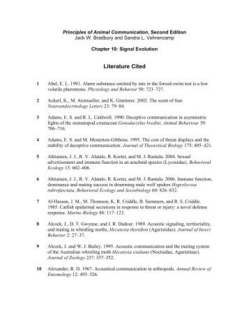 Chapter 10: Signal Evolution - Sinauer Associates