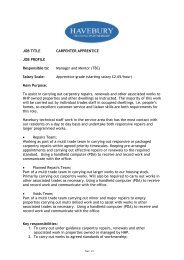 JOB TITLE CARPENTER APPRENTICE JOB PROFILE Responsible to