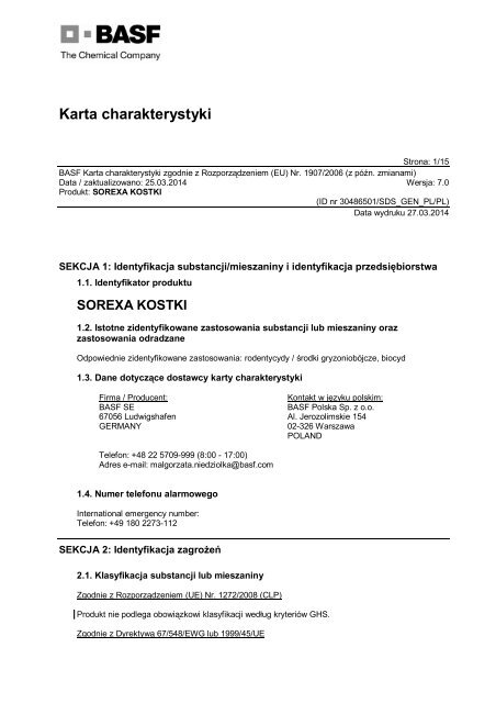 Karta charakterystyki - BASF Pest Control Solutions Polska - BASF ...
