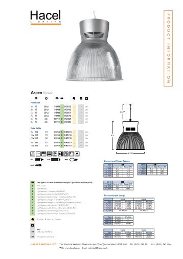 Product Sheet - Hacel Lighting U. K.