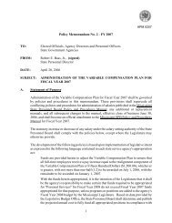 Policy Memo No. 2 - Mississippi State Personnel Board