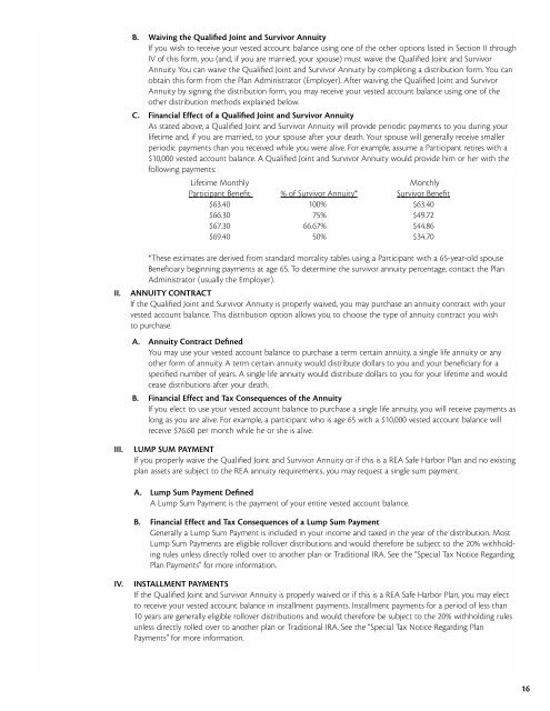 Summary Plan Description Booklet