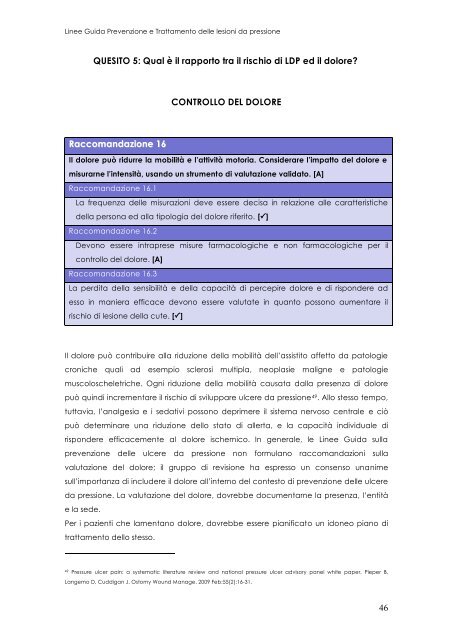 prevenzione e trattamento delle lesioni da pressione - Evidence ...