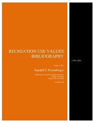 recreation use values bibliography - Recreation Use Values Database