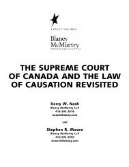 the supreme court of canada and the law of causation revisited