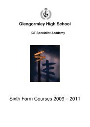 Sixth Form Courses 2009 â 2011 - Glengormley High School