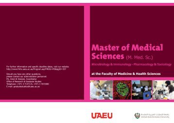 Master Degree - College of Medicine and Health Science