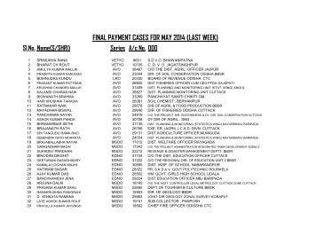 MAY-2013(Last week) - Accountant General, Odisha