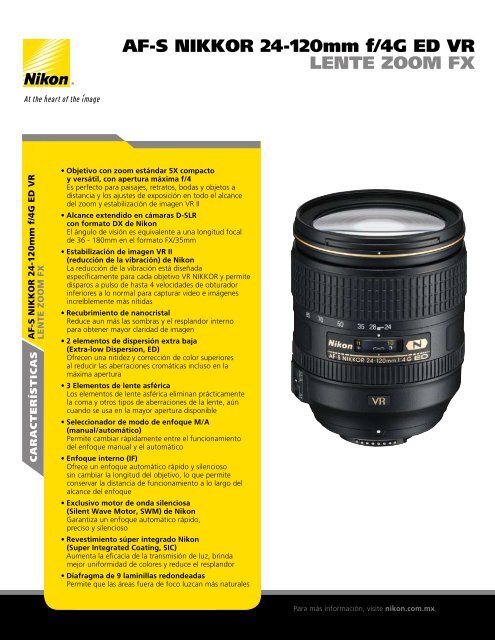 AF-S NIKKOR 24-120mm f/4G ED VR LENtE zOOm FX