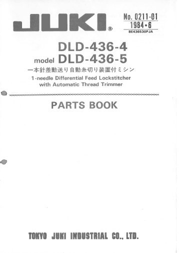Parts book for Juki DLD-436-4