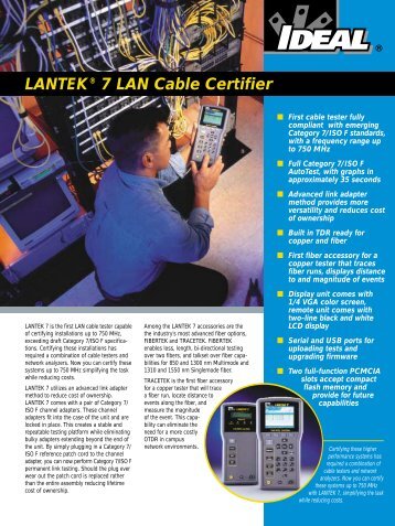 LANTEKÂ® 7 LAN Cable Certifier - Connex Telecom