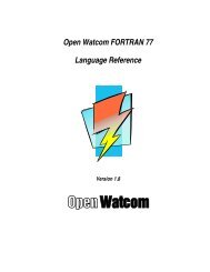 Open Watcom FORTRAN 77 Language Reference