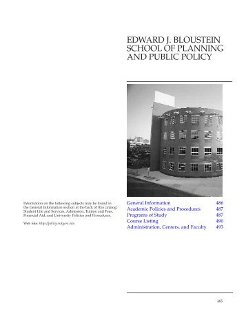 edward j. bloustein school of planning and public policy - Catalogs