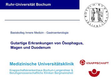 Barrett-Ösophagus - Medizinische  Universitätsklinik Bochum