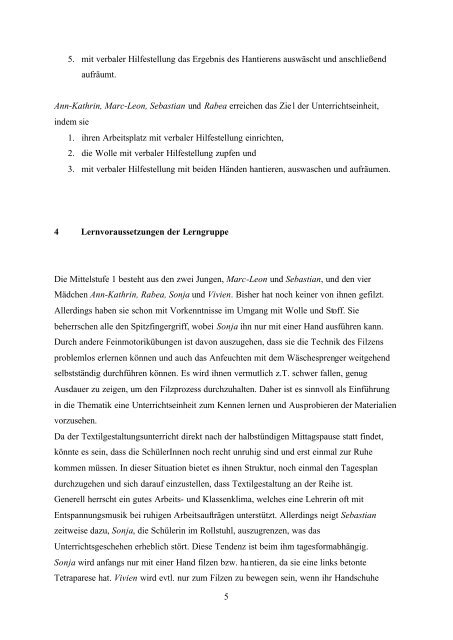 Schriftliche Unterrichtsplanung - von Nicole Liesenhoff-Schubert