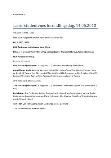 Se program for formidlingsdagen.