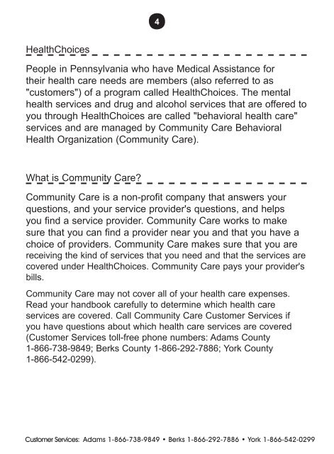 Behavioral Health Services - Community Care Behavioral Health