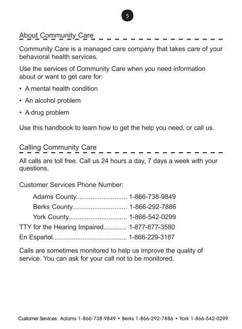 Behavioral Health Services - Community Care Behavioral Health