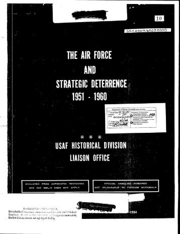The Air Force and Strategic Deterrence, 1951-1960 - The George ...