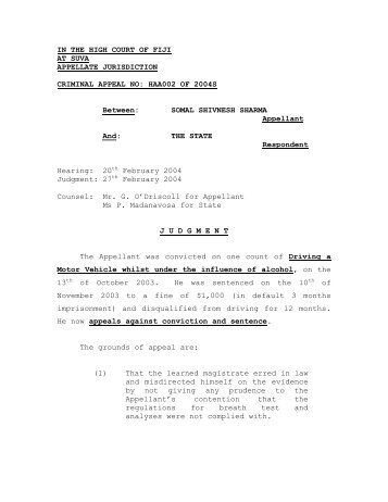 Download Somal Shivnesh Sharma v State Judgement - Law Fiji