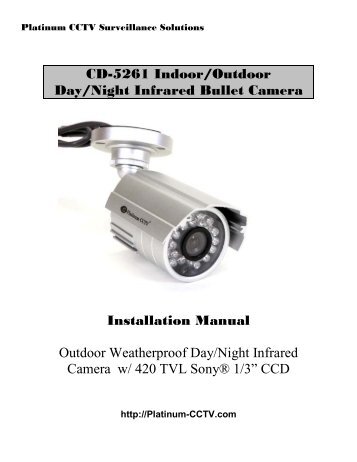 CD-5260 Camera Manual - Platinum CCTV Downloads