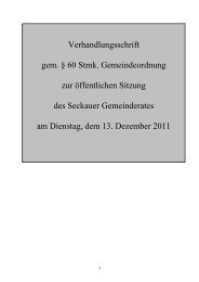 Sitzung vom 13. Dezember 2011.... - Marktgemeinde Seckau