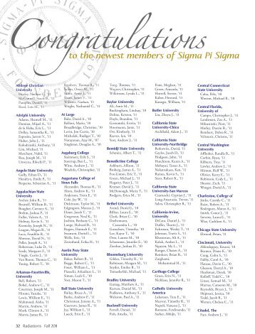 Congratulations - Sigma Pi Sigma