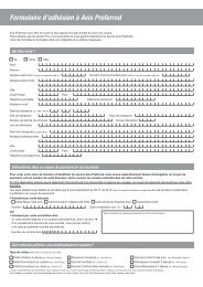 Formulaire d'adhésion à Avis Preferred