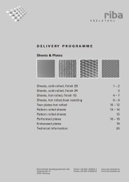 DELIVERYPROGRAMME Sheets, cold-rolled, finish ... - Riba Edelstahl