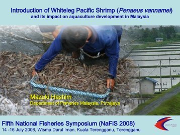 Introduction of Whiteleg Pacific Shrimp (Penaeus ... - seafdec.org.my