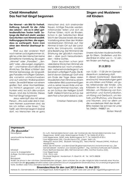 Gemeindebote Nr. 135 vom Mai 2013 - Evangelisch-lutherische ...