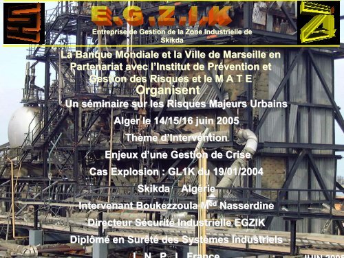 Alger le 14/15/16 juin 2005 Un SÃ©minaire sur les ... - Euromedina