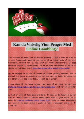 Kan du Virkelig Vinn Penger Med Online Gambling?