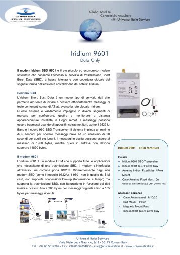 Iridium 9601 - Universat Italia Services