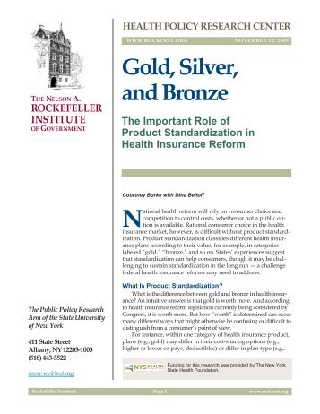 Gold, Silver, and Bronze - The Nelson A. Rockefeller Institute of ...