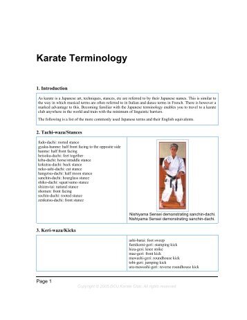 KYOKUSHIN KARATE TERMINOLOGY PDF