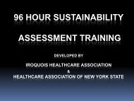 96 Hour Sustainability Assessment Training - Iroquois Healthcare ...