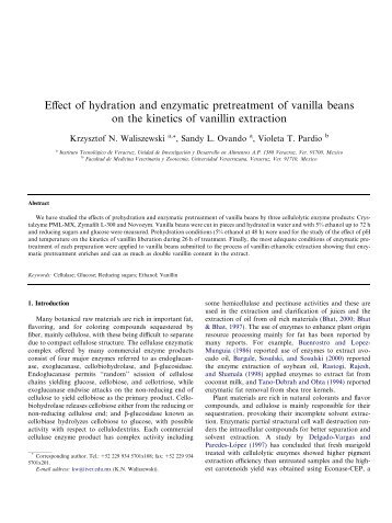 Effect of hydration and enzymatic pretreatment of vanilla beans on ...