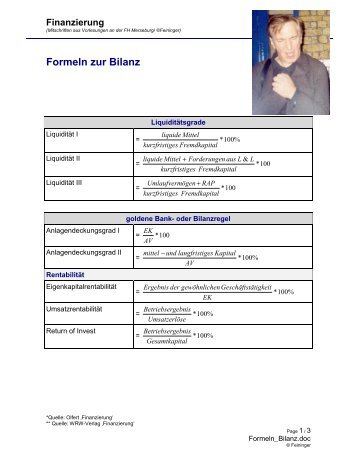 Formeln zur Bilanz - Mein Abenteuerland