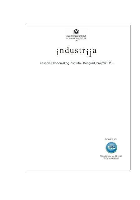 Industrija 2/2011 - Ekonomski institut