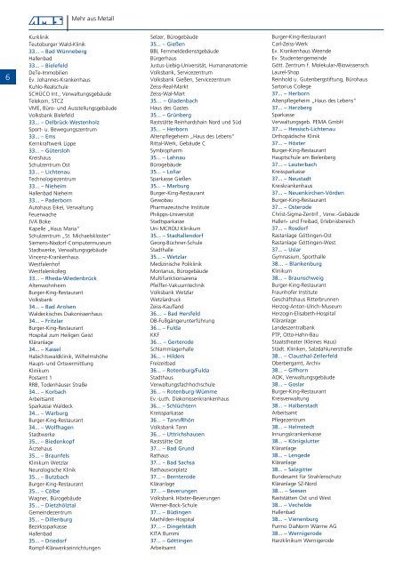 Referenzliste national/internat. - AMS GmbH - Mehr  aus Metall.