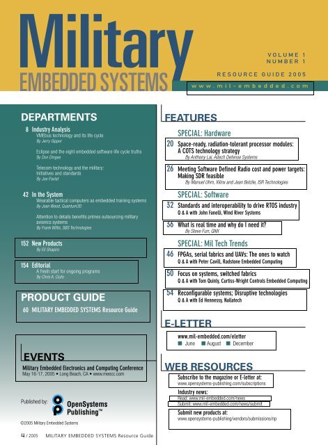 Military Embedded Systems Spring 2005 Volume 1 Number 1