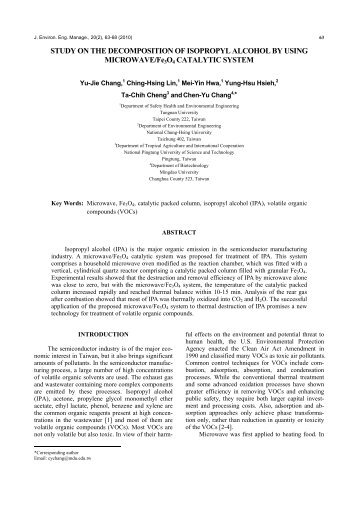 STUDY ON THE DECOMPOSITION OF ISOPROPYL ... - SER