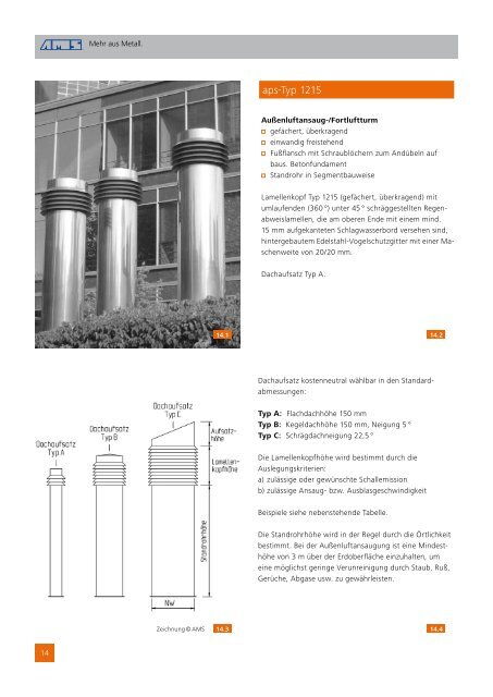 und Abluftsysteme Technische Details - AMS GmbH - Mehr  aus Metall.