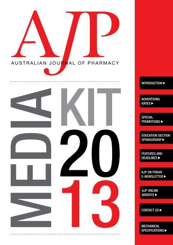 AJP Media Kit 2013 - Australian Pharmaceutical Publishing Company