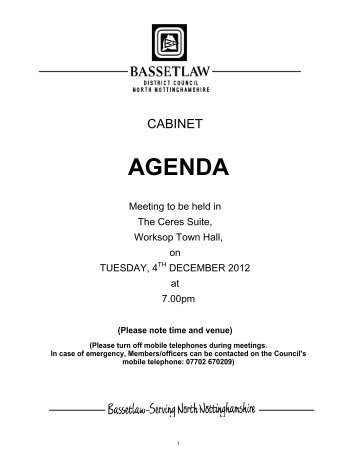 4th December 2012 - Bassetlaw District Council